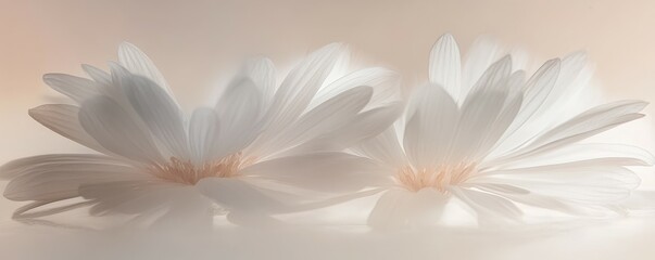 Close-up of delicate white flowers in soft natural light