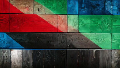 Naklejka premium Colorful painted wooden planks texture background