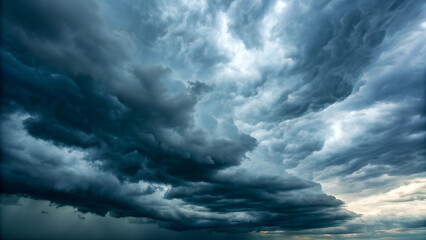 Obraz premium Dark Storm Clouds Forming in the Sky Before a Powerful Thunderstorm