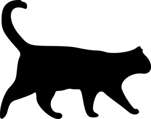 Silhouette walking cat