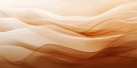 Obraz premium Beige and brown abstract background with flowing waves of fabric