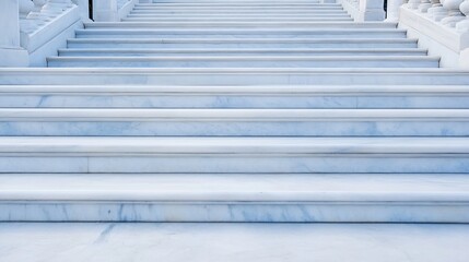 Fototapeta premium Elegant view of pristine marble steps leading up to an impressive structure or building : Generative AI