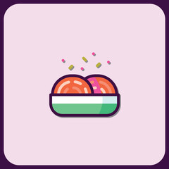 Delightful Duo of Dessert Balls in a Bowl Icon