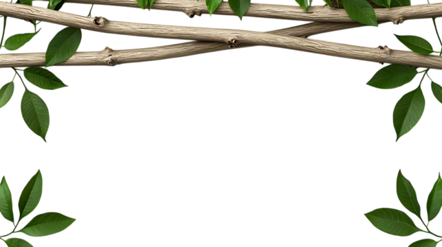 Vines & foliage frame blank space for message overlay on black background ideal for nature theme promotions