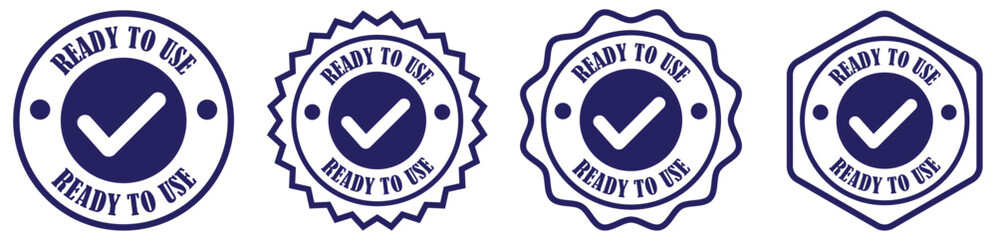 Ready to use icon set on white background. Set of approval seal badges. Ready to use vector stamp icon set for product packaging and design element, black and white illustration