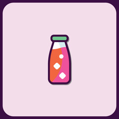 Vibrant Juice Bottle Icon Design Element
