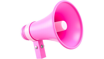 A bright pink megaphone designed for amplifying sound and delivering messages effectively.