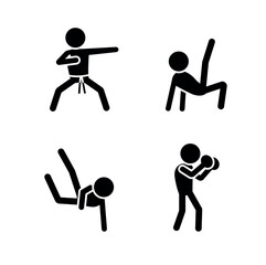 Stick figures. Single martial arts fighters 2