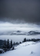 snow covered mountains