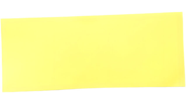 A bright yellow rectangular note with a smooth surface, ideal for writing reminders or messages.