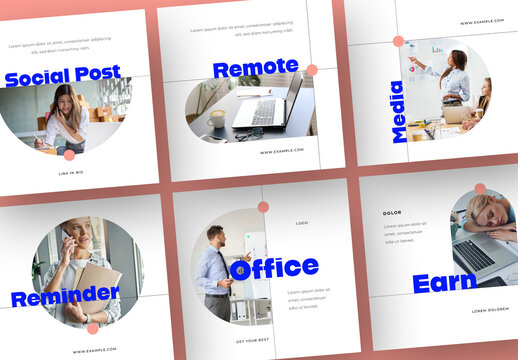 Minimalist Business Social Media Posts In Square Format