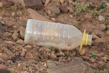 Obraz premium Plastic Bottle Lying on Ground