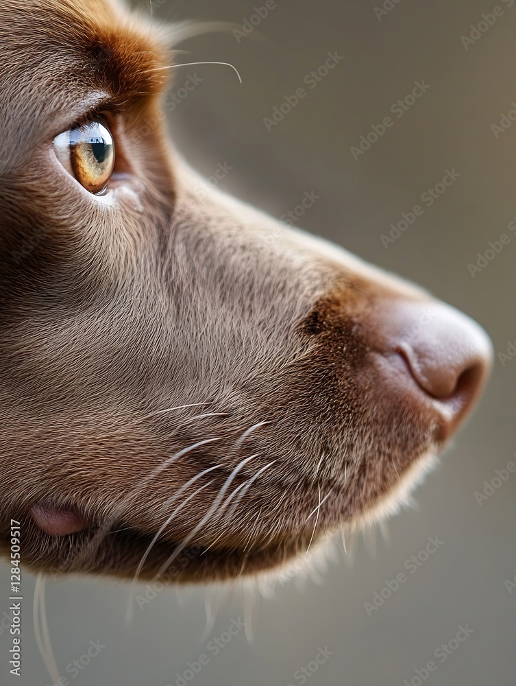 Poster close up of a goldenbrown dog's profile showcasing its expressive features and furry texture : gener