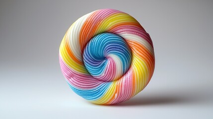 Colorful swirl lollipop, studio shot, simple background