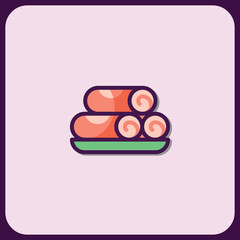 Delightful Rolled Delicacies Icon Design