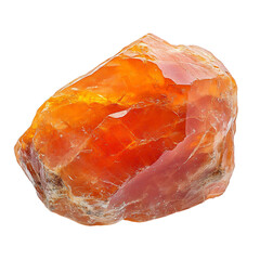 A Smooth Carnelian Stone with Red Orange Color Isolated on Transparent Background