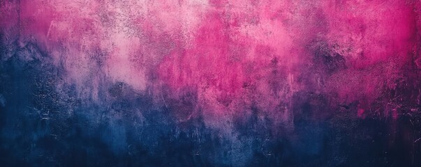 Fototapeta premium Textured gradient background in pink and blue with abstract paint layers