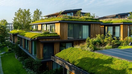 Obraz premium Eco-Friendly Contemporary Home with Sustainable Branding for Property Promotion