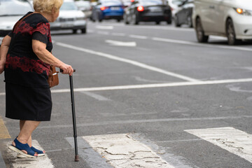 Grandma Crossing the Street: A Moment of Caution