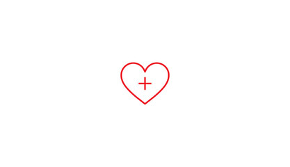 red heart icon on transparent background