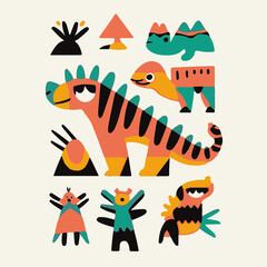Animal illustration colors vector artwork 