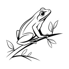 A minimalist frog with white background
