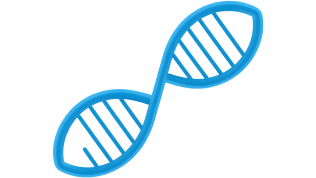 A stylized double helix symbol representing DNA, showcasing the structure that encodes genetic information.