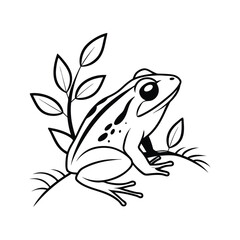 A minimalist frog with white background