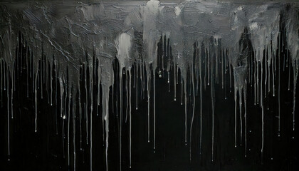 Dripping rain abstract art painting inkwell studio acrylic color space black tone environment contemporary viewpoint emotional concept exploration
