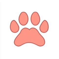 Paw print on white