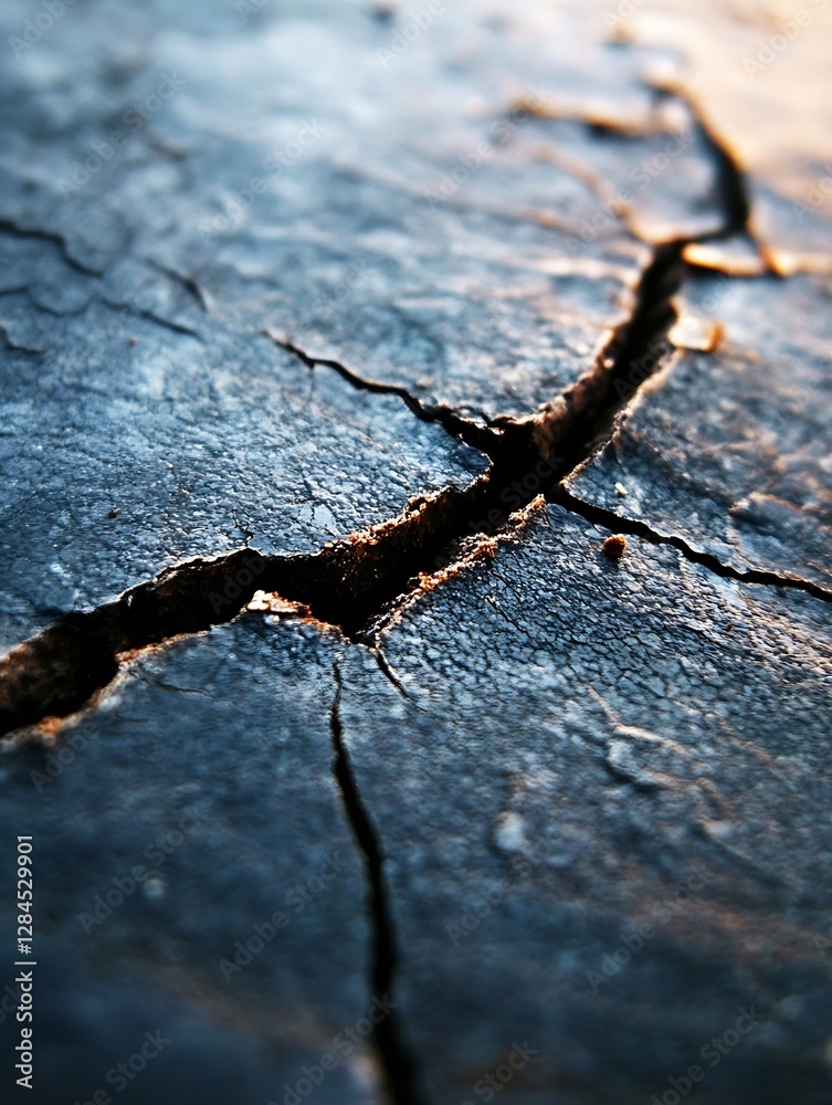 Poster close up view of cracked and dry earth showcasing textures in natural landscape settings : generativ