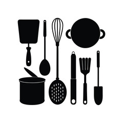 set of kitchen utensils