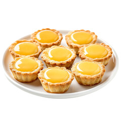 Mini Lemon Tarts Isolated on Transparent Background
