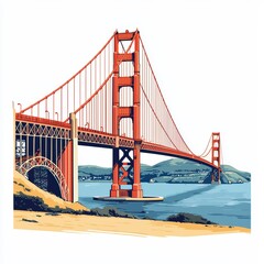 Iconic Golden Gate Bridge in San Francisco