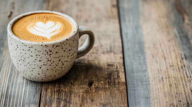 Vanilla, A high-resolution image of a vanilla latte served in a ceramic cup, showcasing artistic chaos and vibrant colors.