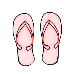 orange pair of flip flops icon without background