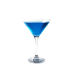 A vibrant blue cocktail in a martini glass a refreshing drink perfect for a party