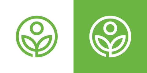 Nature logo icon vector design. Healthy eco food, ecology, spa, diet, business.