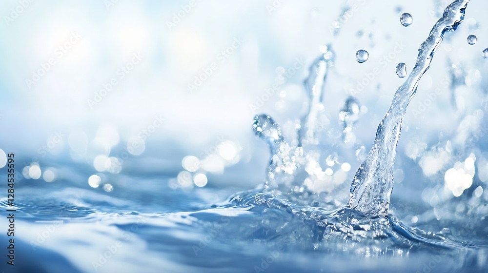 Poster closeup shot of water splashes creating beautiful droplets in bright sunlight : generative ai