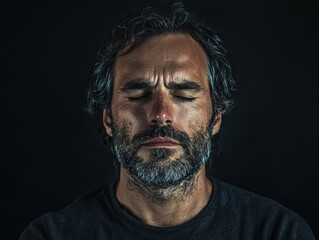 Fototapeta premium A Portrait of Contemplation and Strength