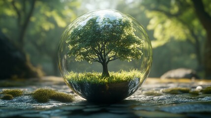 Glass Sphere Tree Visual Art