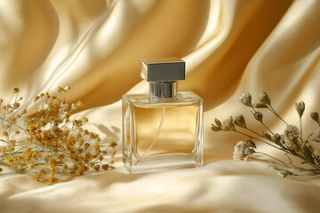 perfume bottle and gold