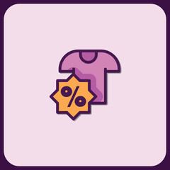 Stylish T-Shirt Discount Icon Design