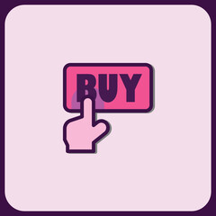 Online Shopping Button Icon: Click to Buy Now