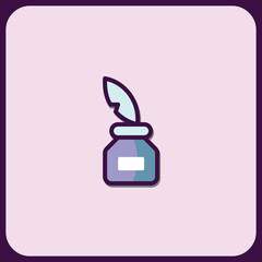 Elegant Quill and Inkwell Icon Design