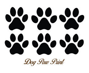 Fototapeta premium Black silhouette of a paw print, isolated. on white background