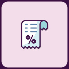 Modern Discount Receipt Icon Design