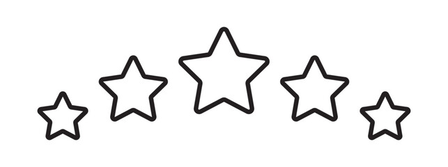 Five star rating. Product review flat icon for apps and websites