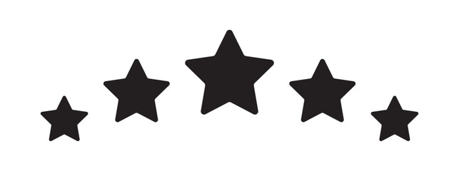 Five star rating. Product review flat icon for apps and websites