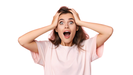 Young beautiful girl surprise,  surprise expression 